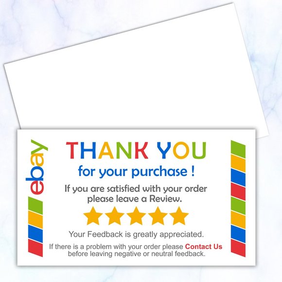 100 Thank You Cards ebay - Picture 2 of 4